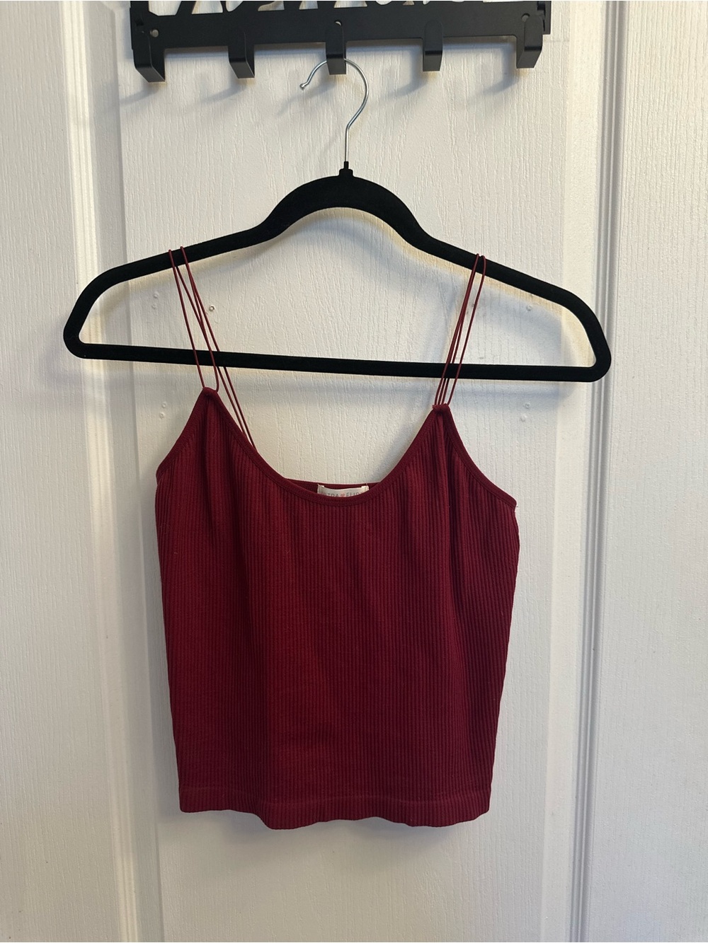 Ultra Flirt Burgundy Ribbed Double-Strap Cami